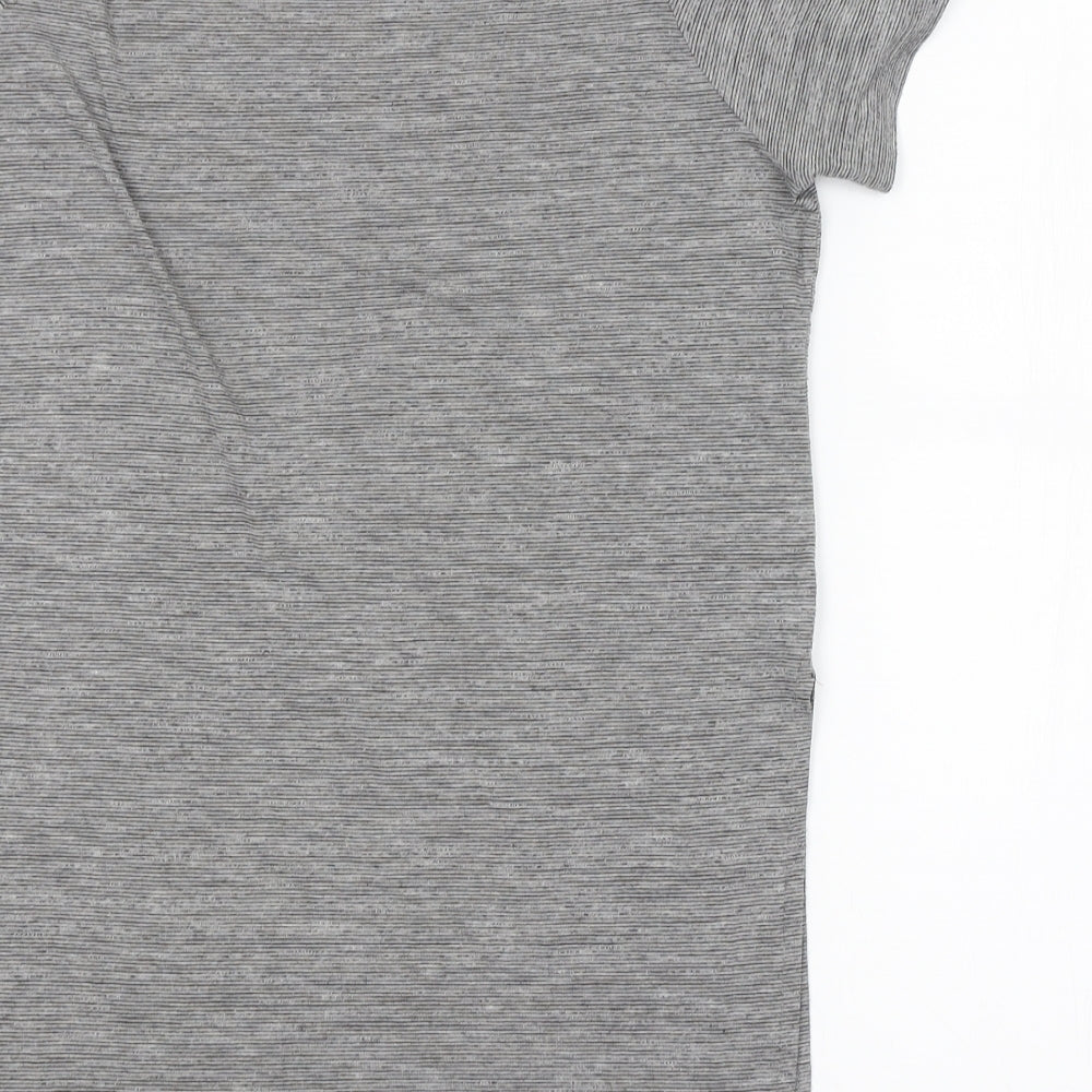 Atmosphere Womens Grey Striped Basic T-Shirt Size 8