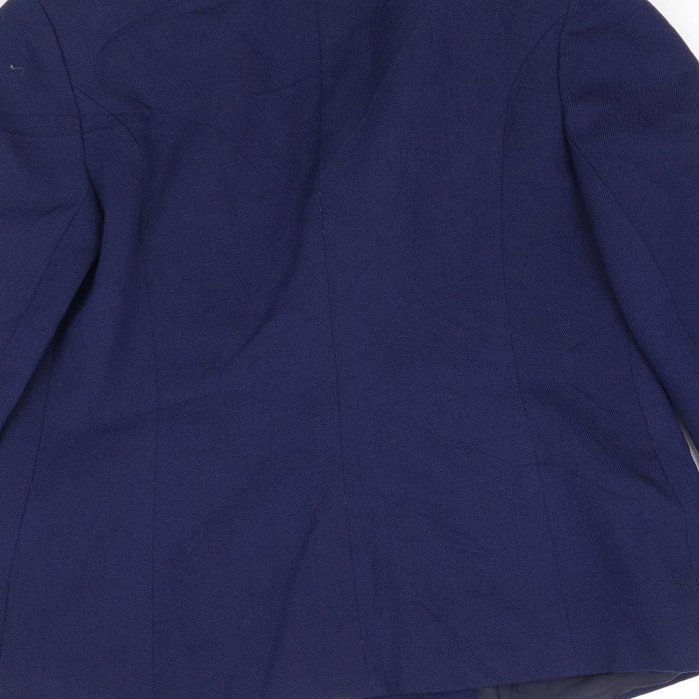 Elgee Womens Blue Jacket Blazer Size M