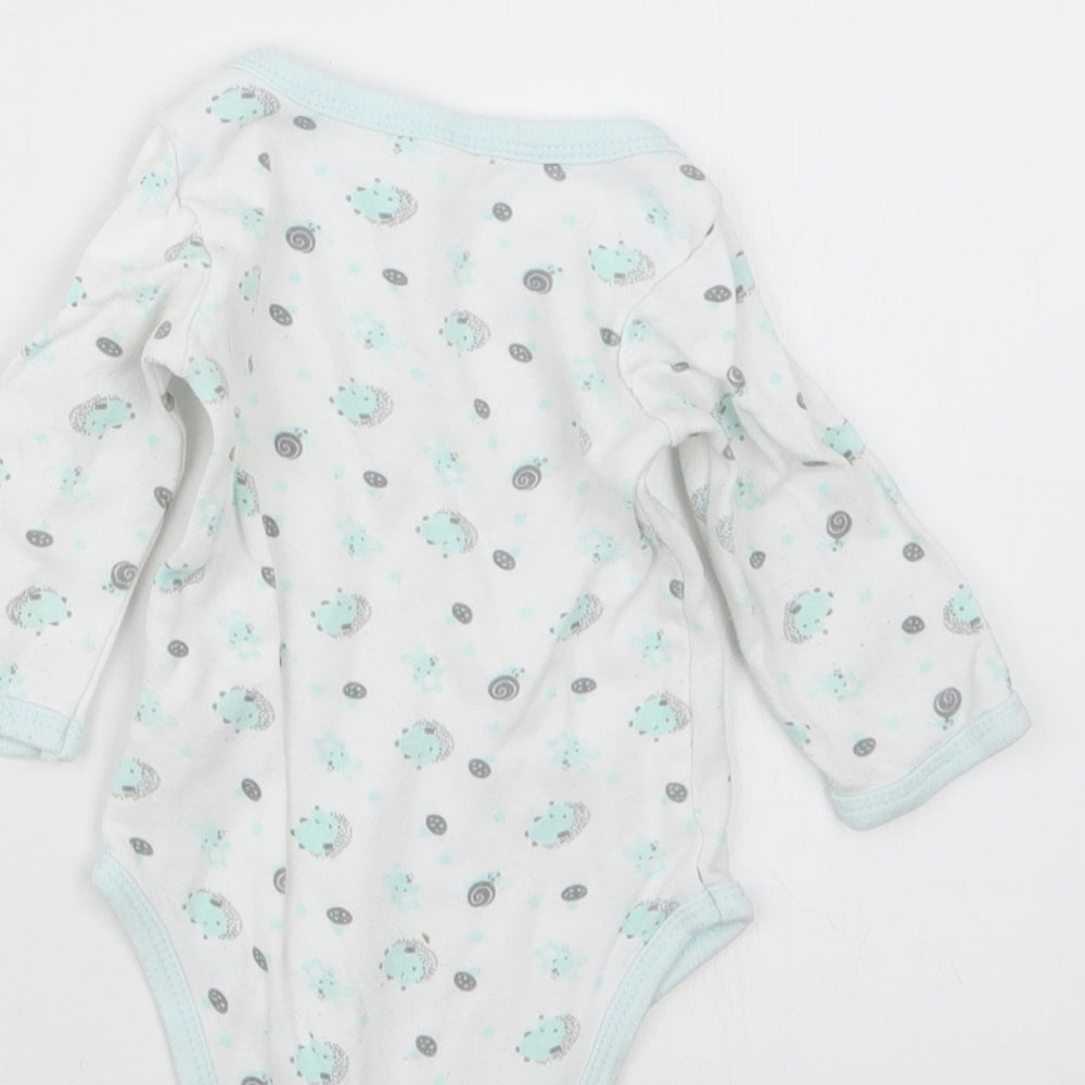 Preworn Baby Blue Geometric Babygrow One-Piece Size 3-6 Months