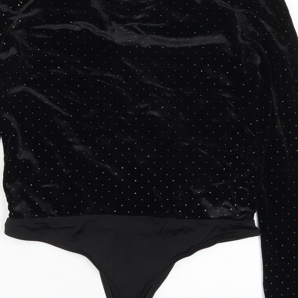 River Island Womens Black Polka Dot Bodysuit One-Piece Size 10