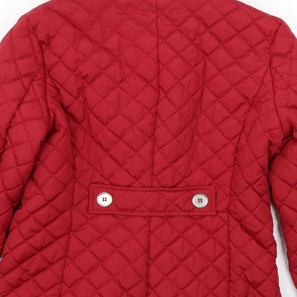 YBC Womens Red Quilted Jacket Size S