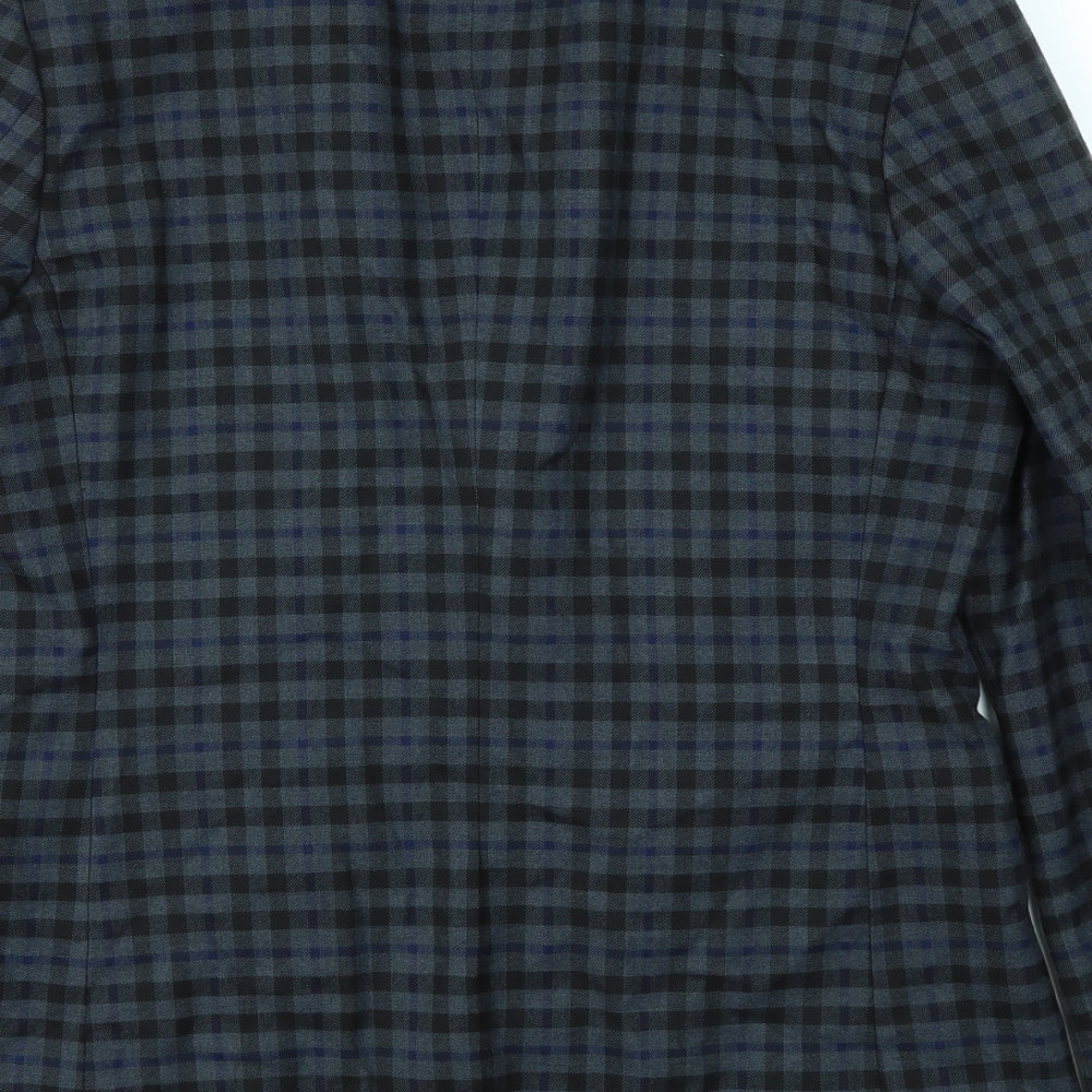 Topman Mens Blue Check Jacket Blazer Size 40