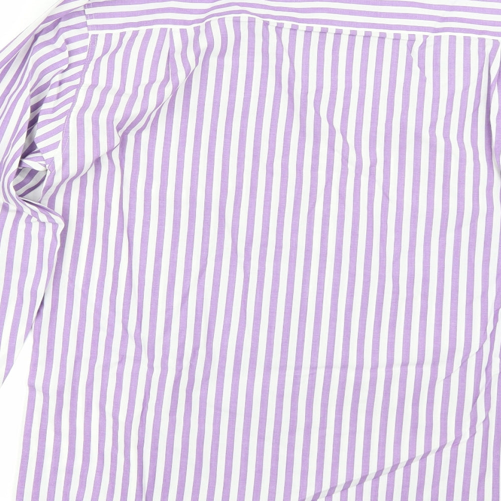 BHS Mens Purple Striped Dress Shirt Size 15