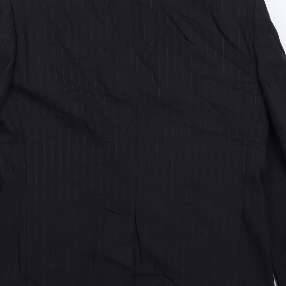 Marks and Spencer Mens Black Striped Jacket Suit Jacket Size 40