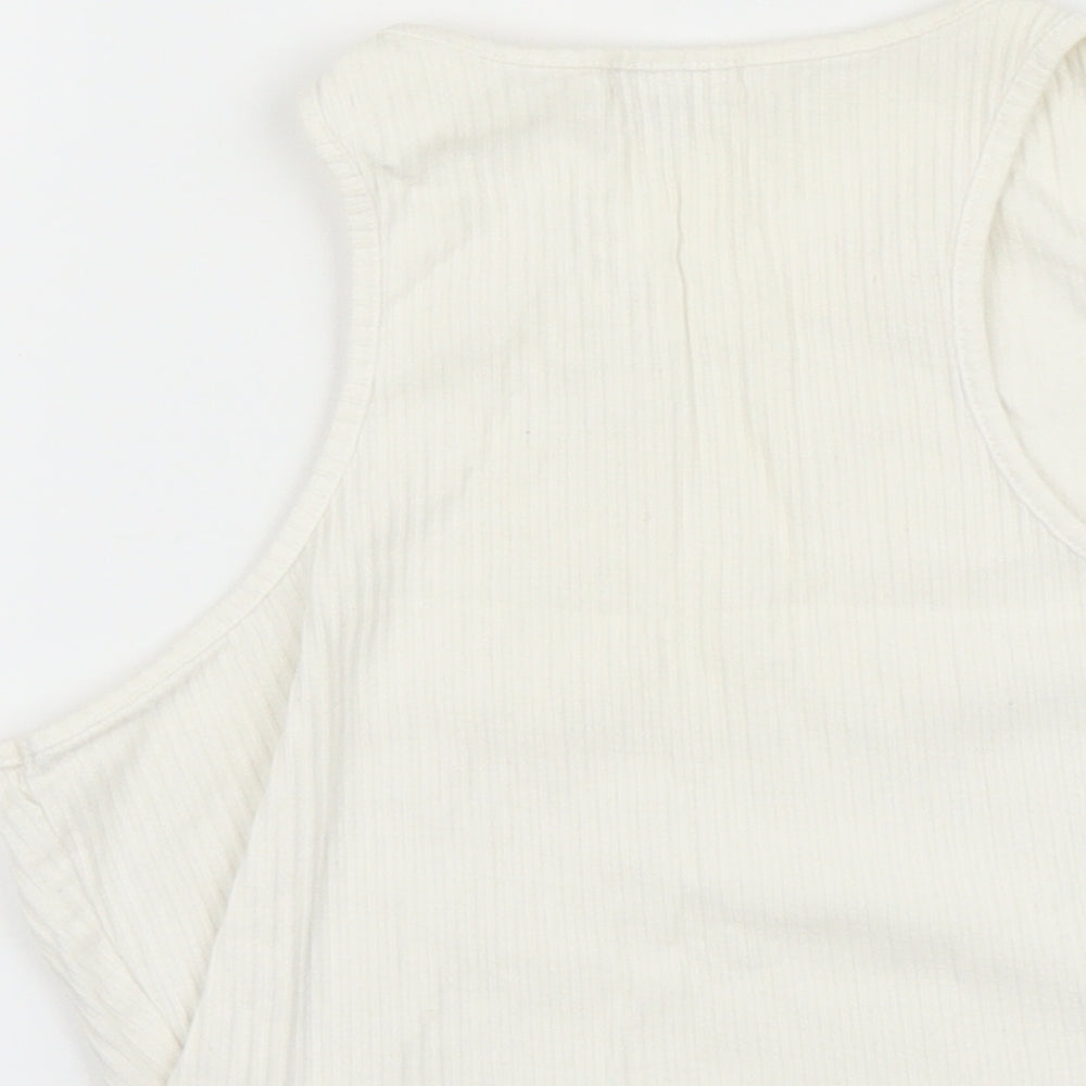 River Island Womens White Basic Tank Size 8