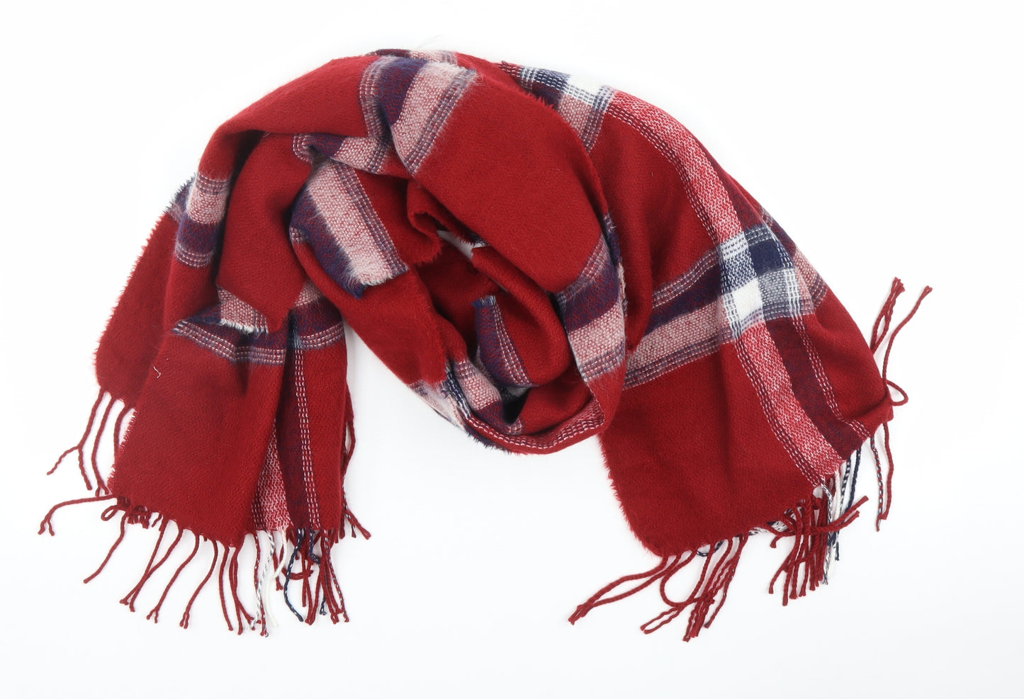 Preworn Unisex Red Check Scarf