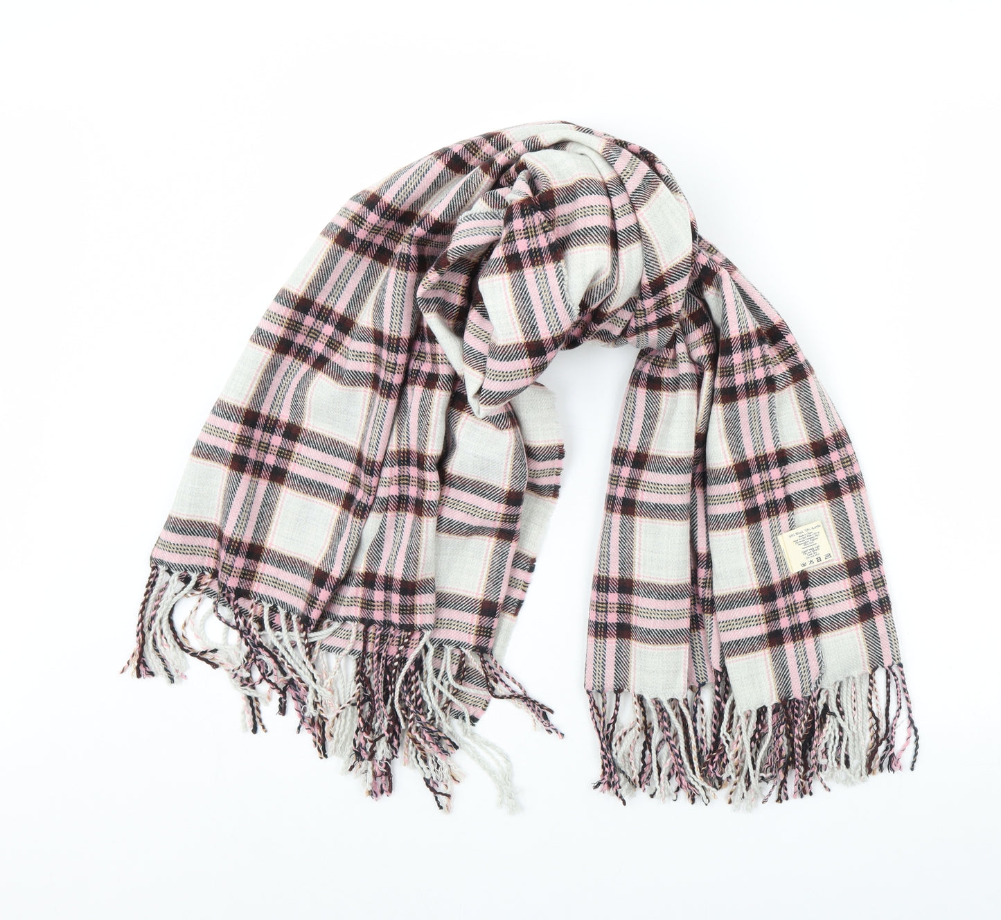 Preworn Womens Beige Check Scarf