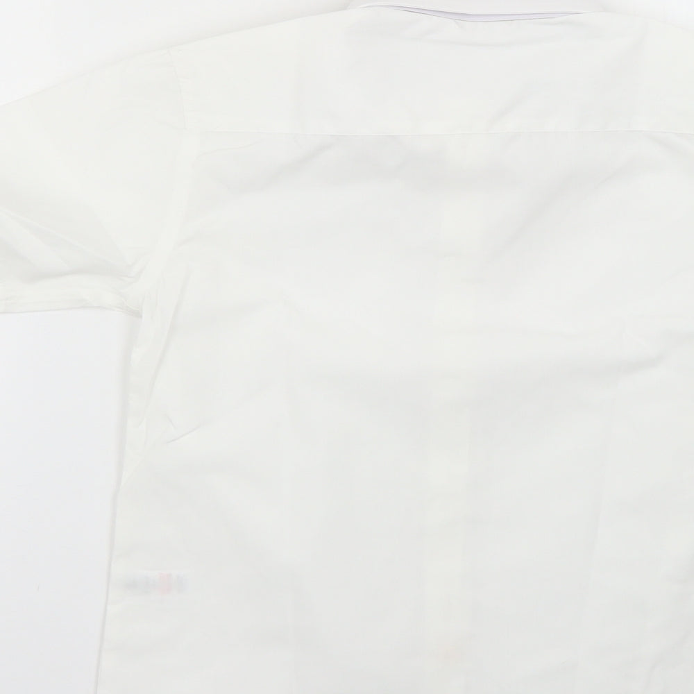 TU Boys White Basic Button-Up Size 8 Years