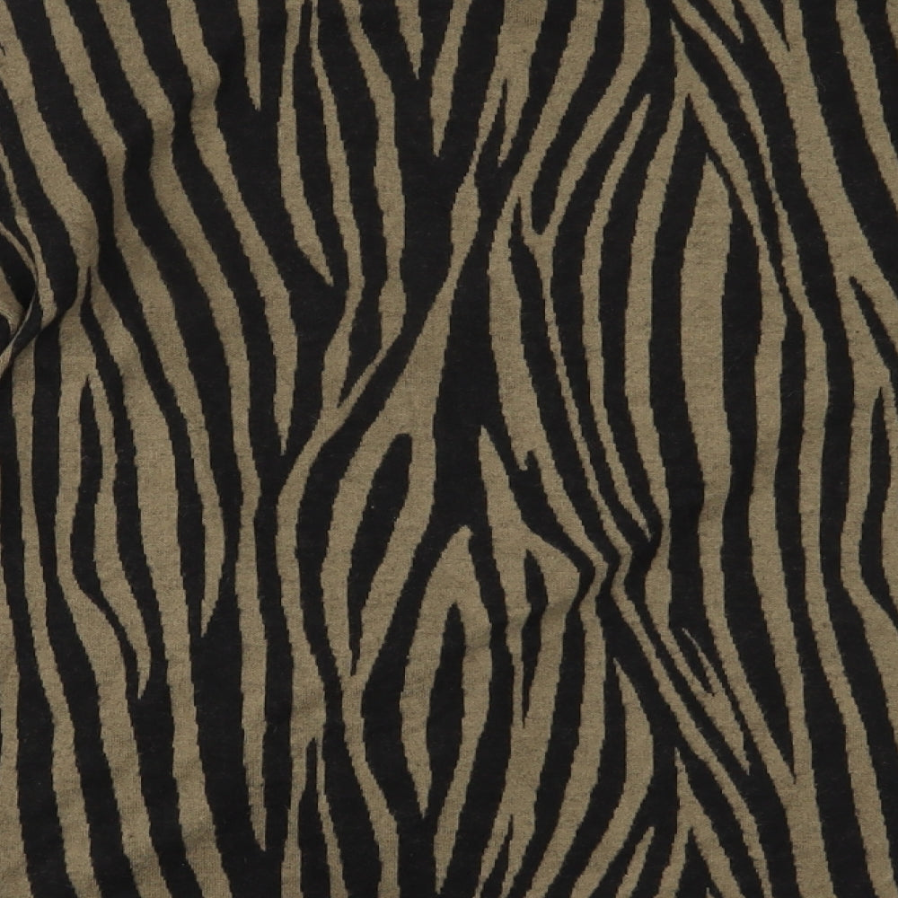 F&F Womens Black Animal Print Basic Blouse Size 12