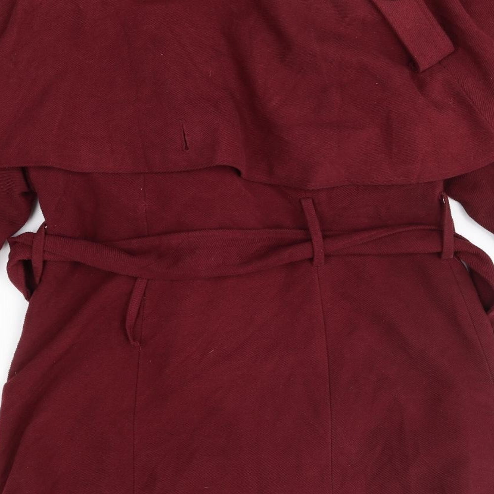 New Look Womens Red Overcoat Coat Size 12