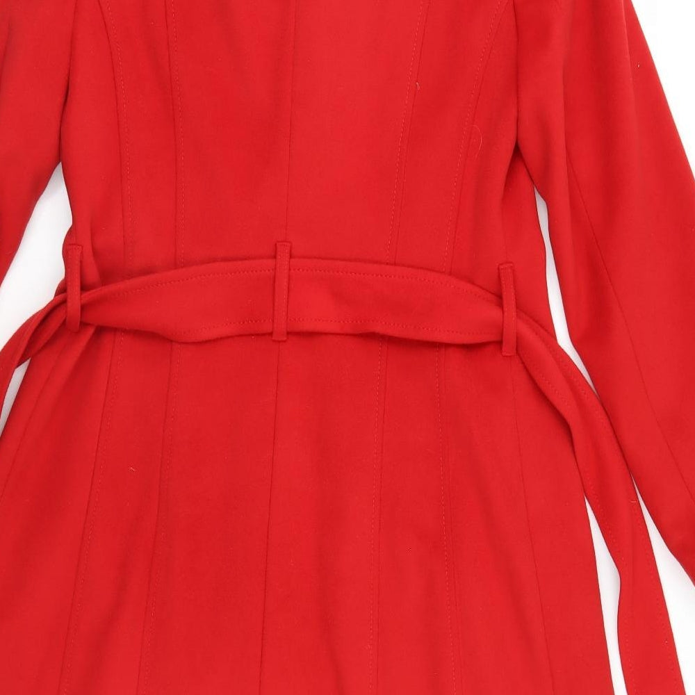 Per Una Womens Red Overcoat Jacket Size 10