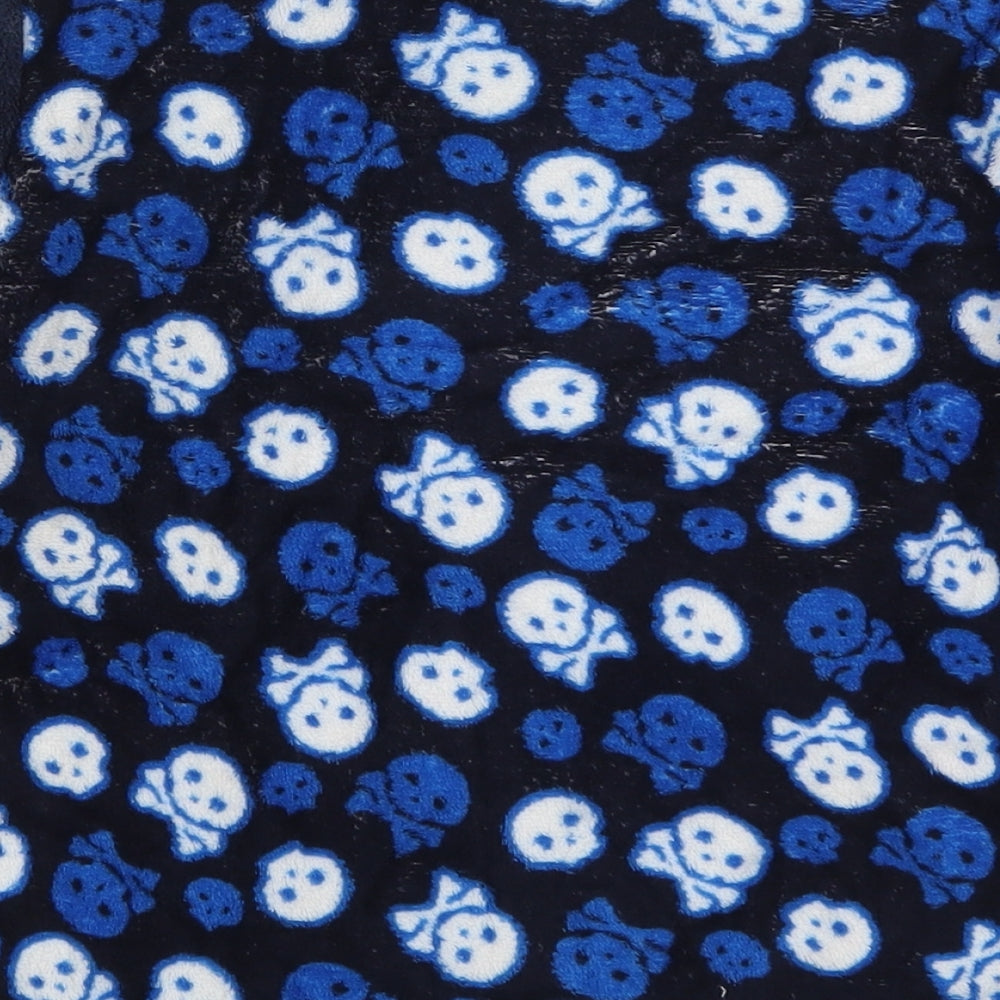 Snooze Time Boys Blue Solid Pyjama Top Size 9-10 Years - Skulls