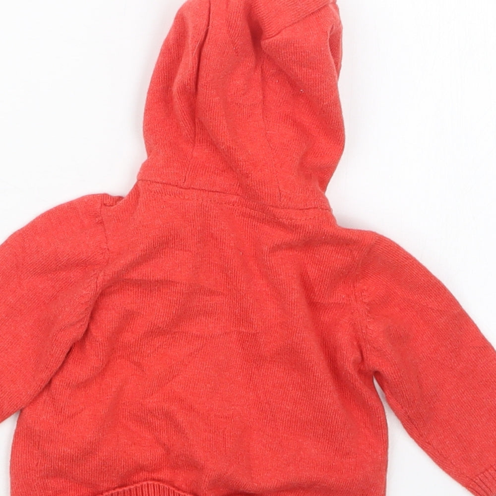 Marks and Spencer Girls Red Knit Cardigan Jumper Size 0-3 Months