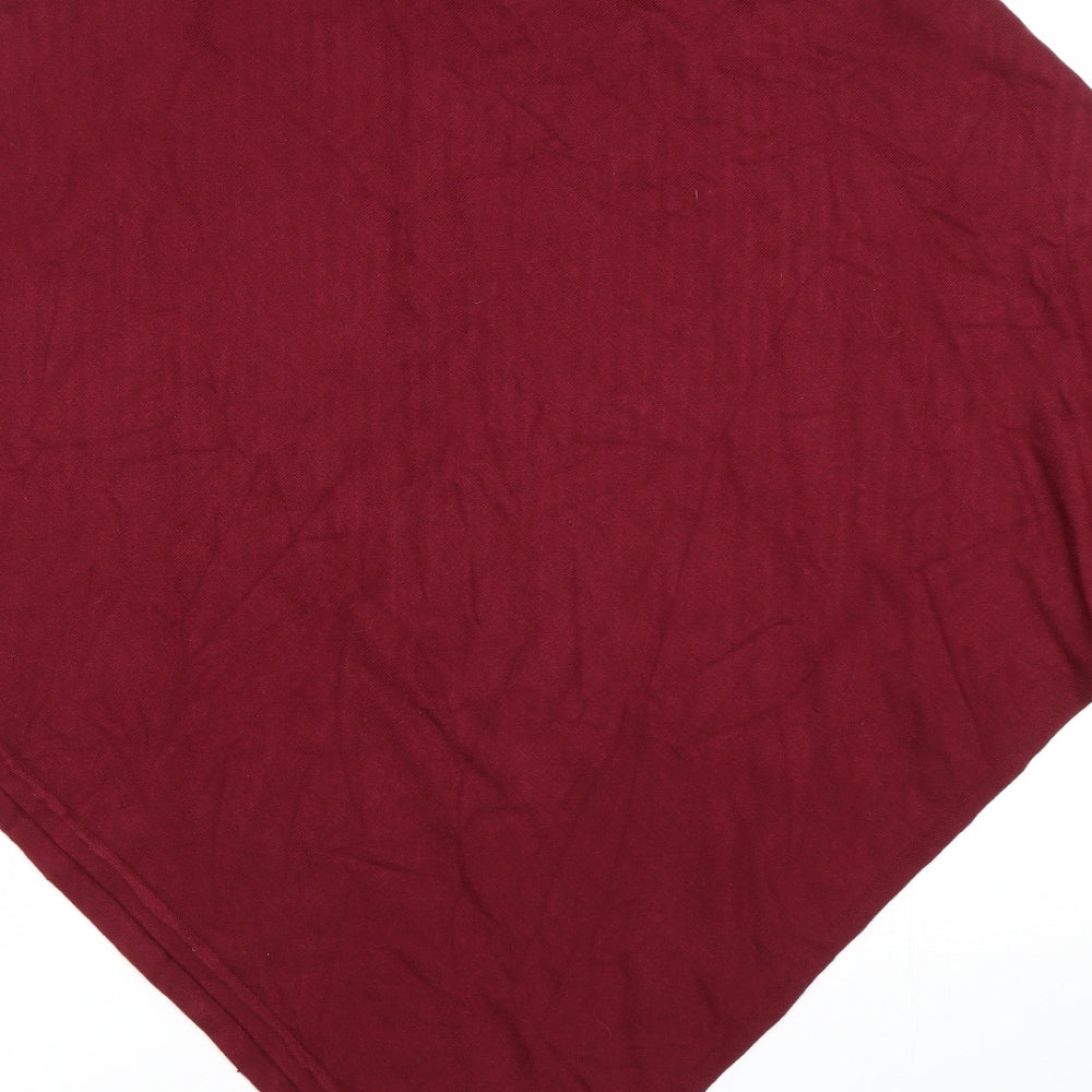 Frank Usher Womens Red Striped Pullover Jumper One Size - Poncho