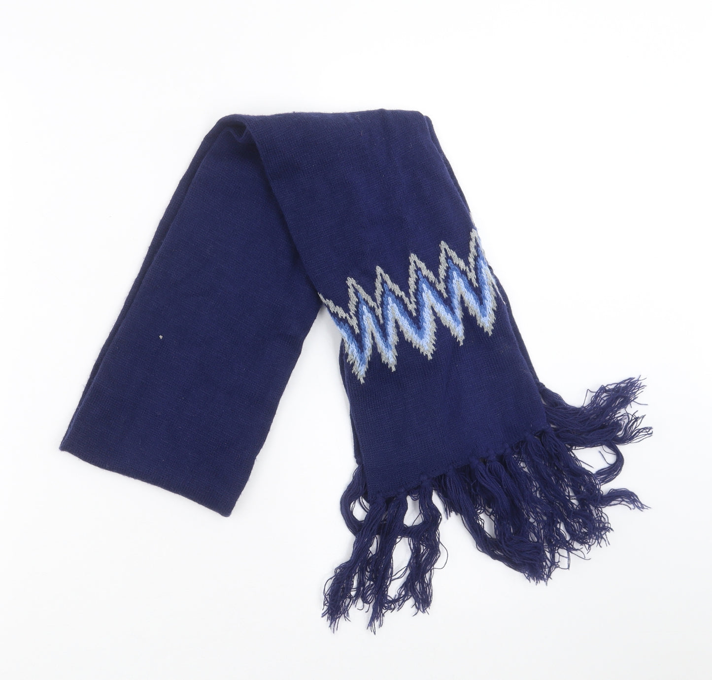 Preworn Womens Blue Geometric Scarf