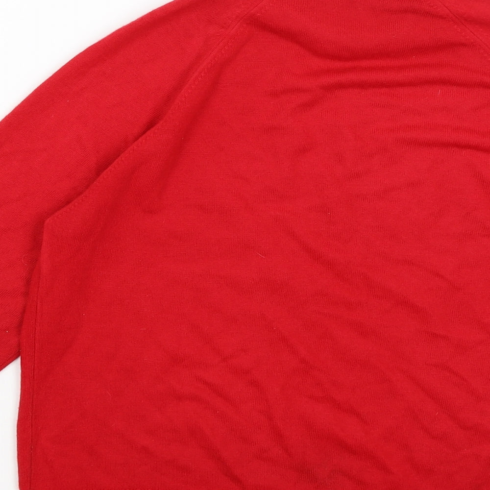 M&S Womens Red Pullover Jumper Size 12