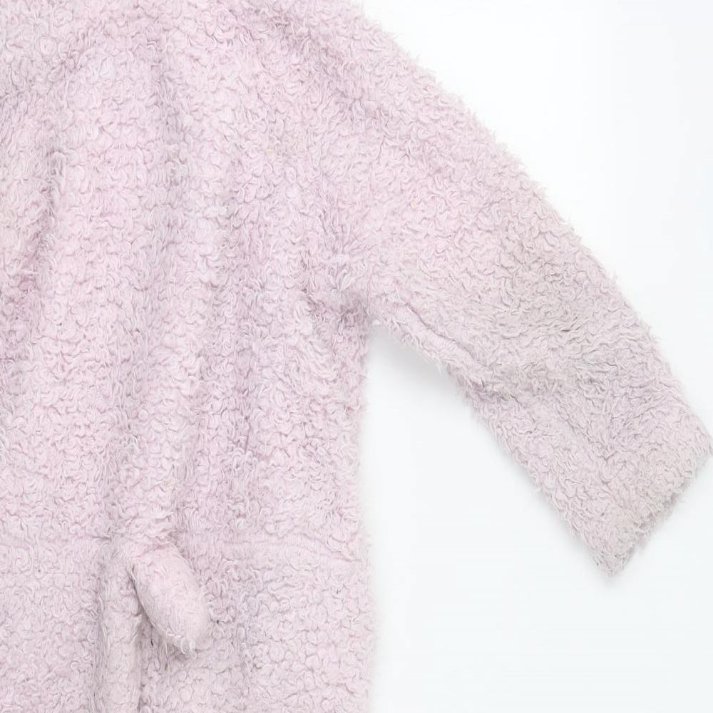 Dunelm Girls Pink Bodysuit Size 4-5 Years - Bear Onesie