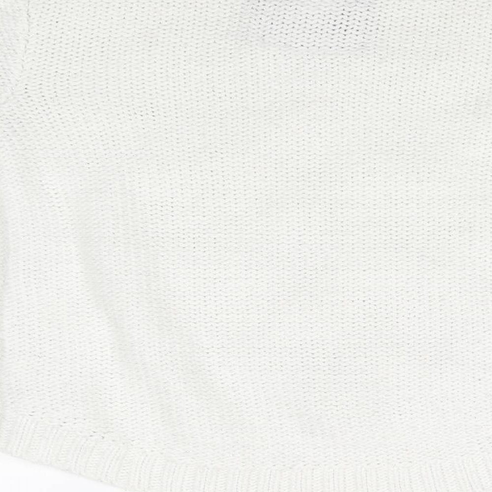TU Girls White Argyle/Diamond Pullover Sweatshirt Size 8 Years