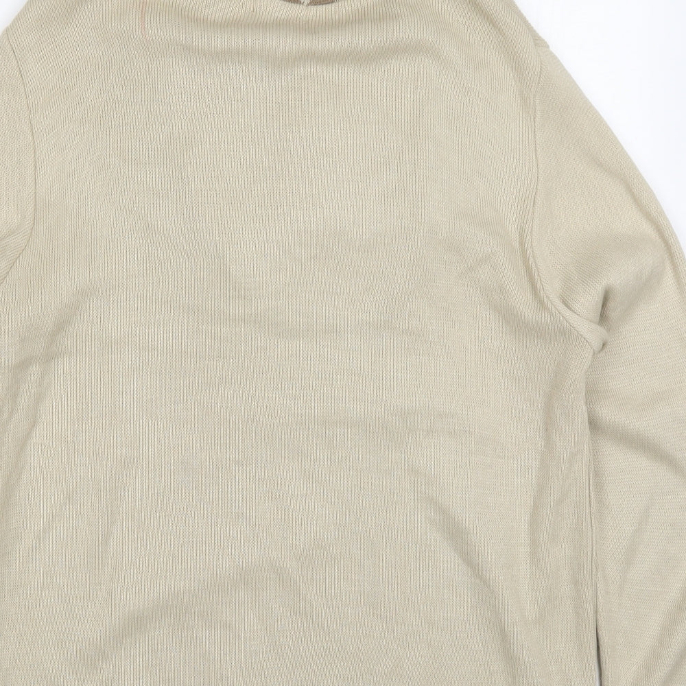 V-Eve Womens Beige Argyle/Diamond Knit Pullover Jumper Size M
