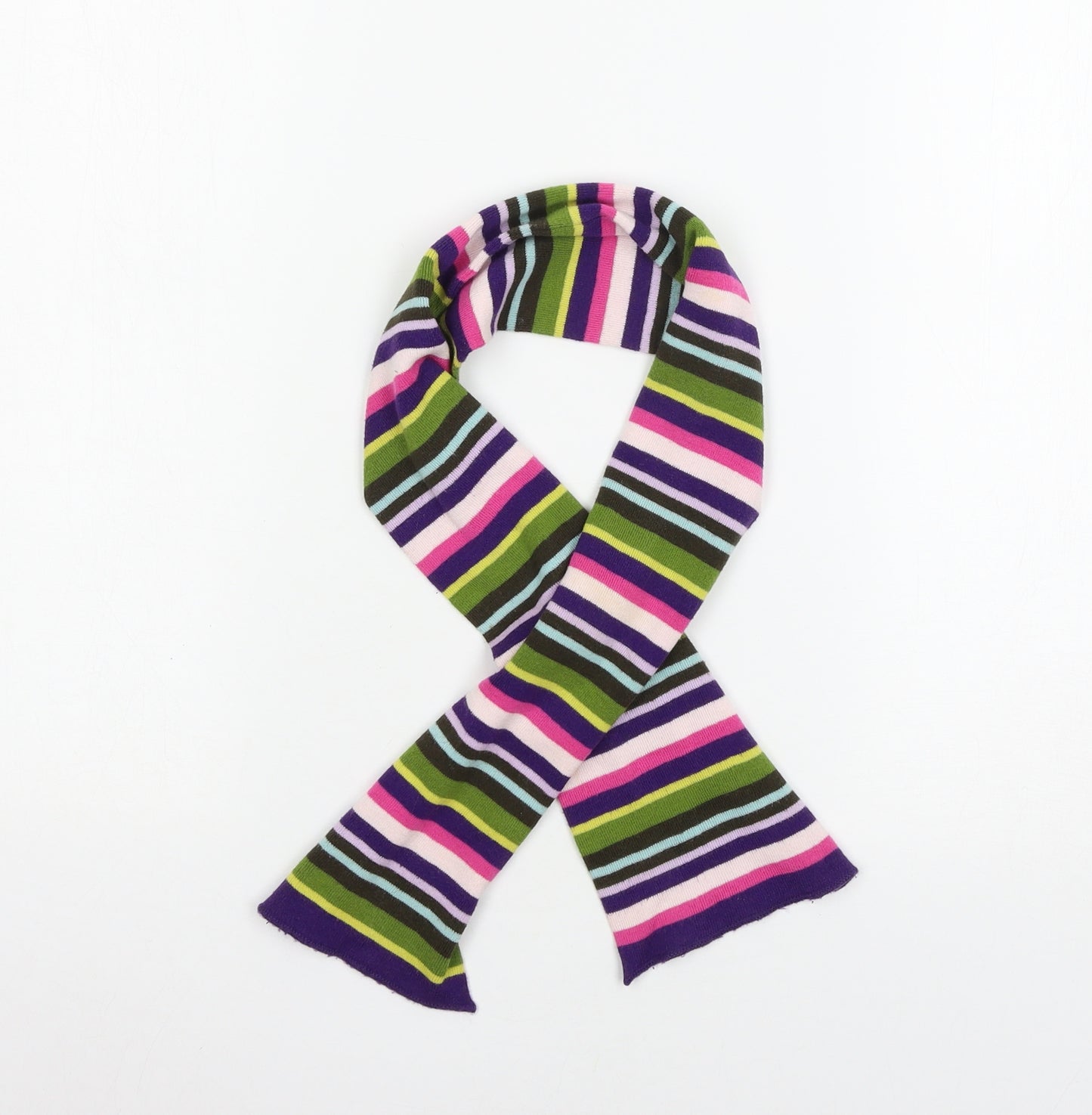 H&M Girls Multicoloured Striped Knit Rectangle Scarf Scarves & Wraps One Size
