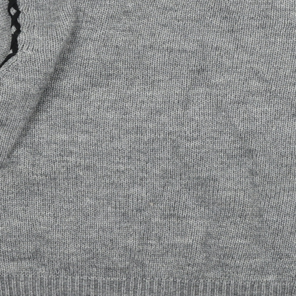 sweewe Womens Grey Knit Pullover Jumper Size S - lace up