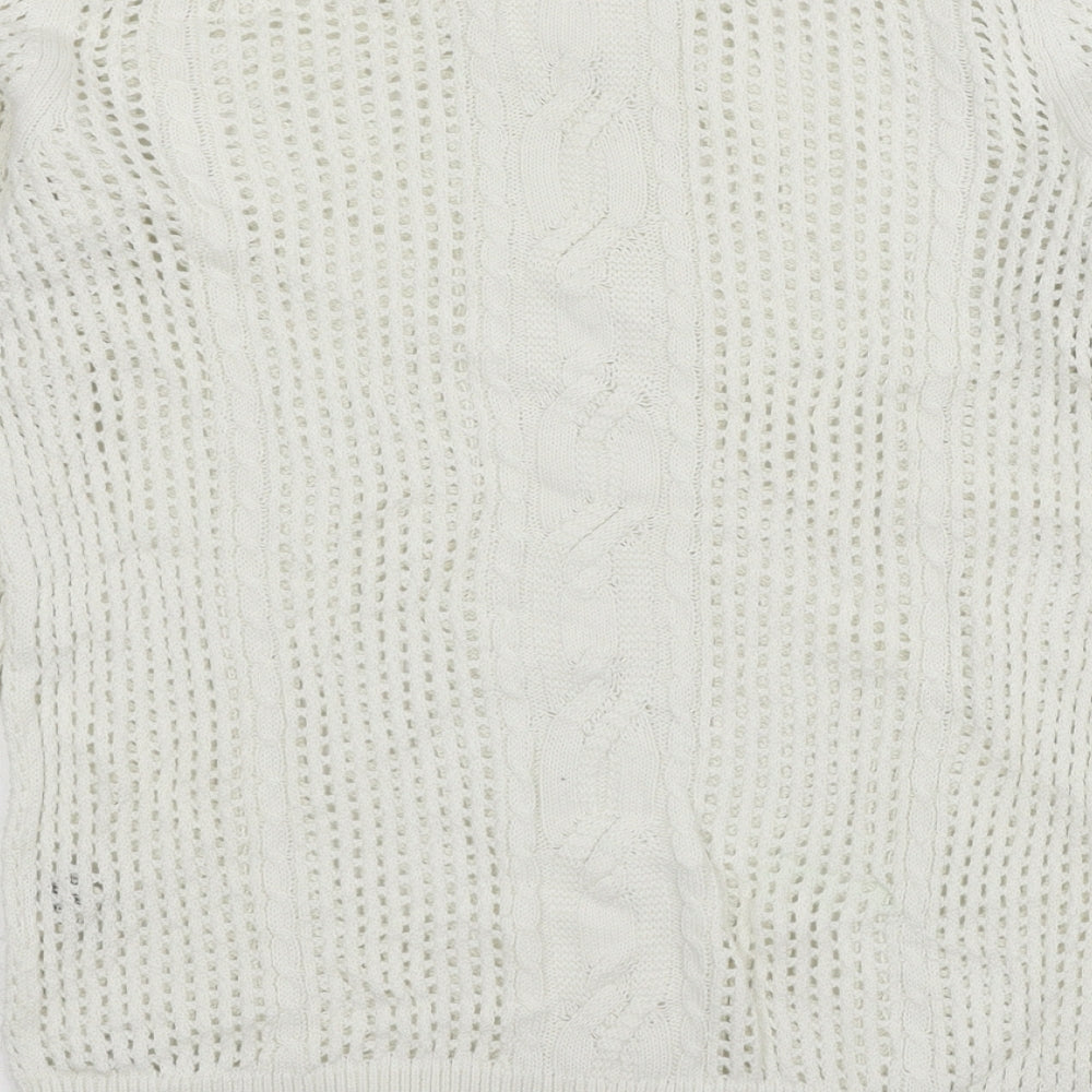 Jack Wills Womens White Knit Pullover Jumper Size 10