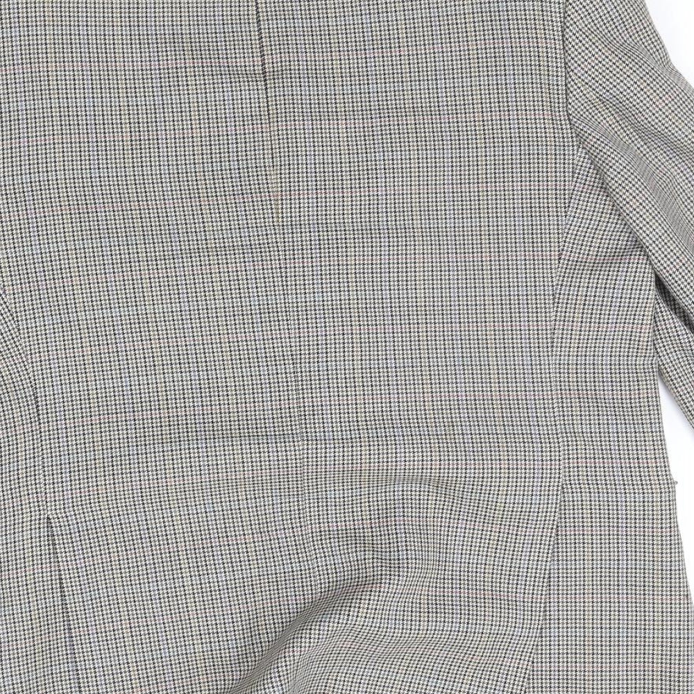DEBNHAMS Mens Beige Check Jacket Suit Jacket Size L