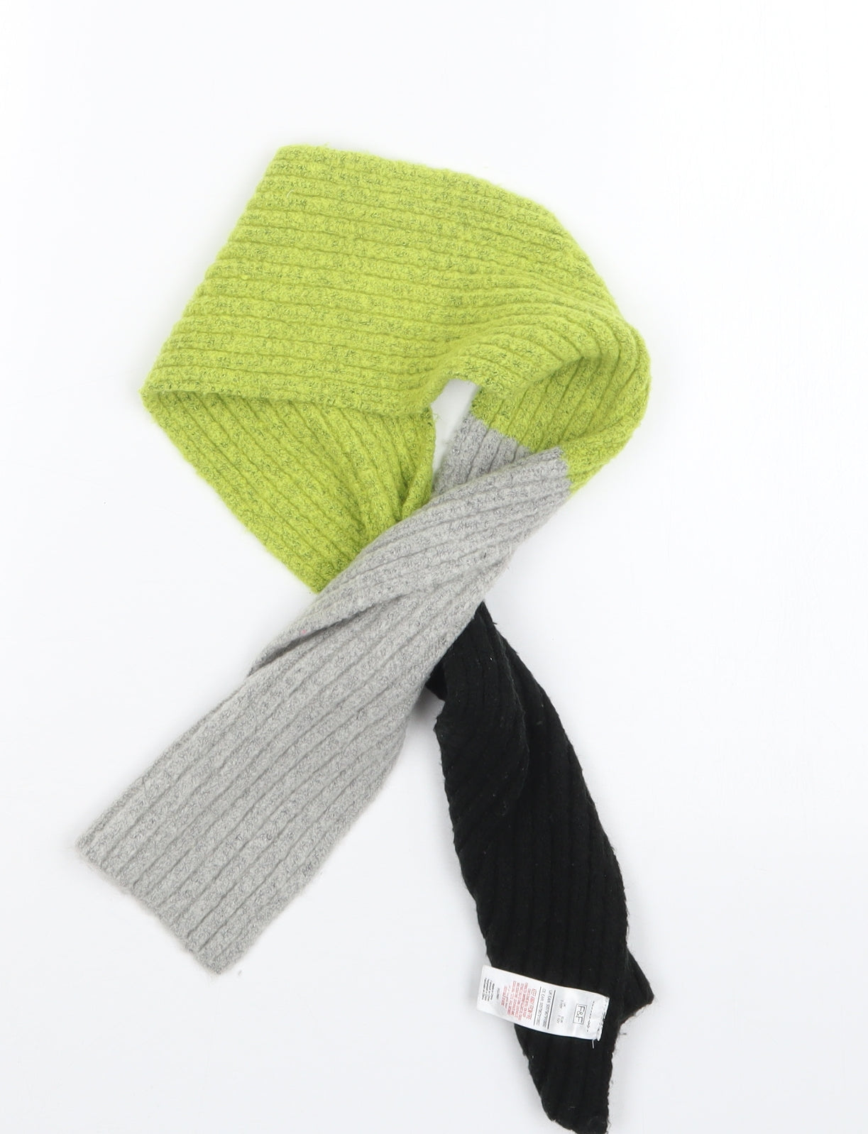 F&F Boys Black Geometric Knit Scarf One Size