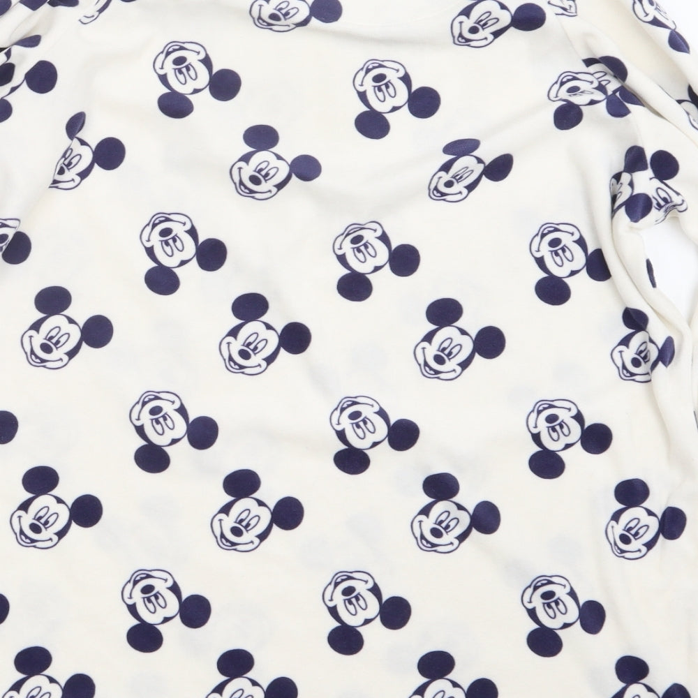 Love to Lounge Womens Blue Geometric Top Pyjama Set Size 10 - Mickey Mouse