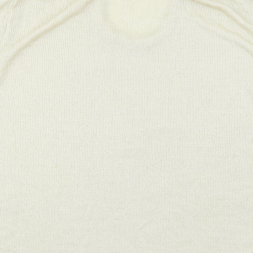 Preworn Womens Beige Knit Basic T-Shirt Size 20