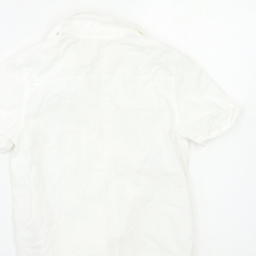 H&M Boys White Basic Button-Up Size 8-9 Years