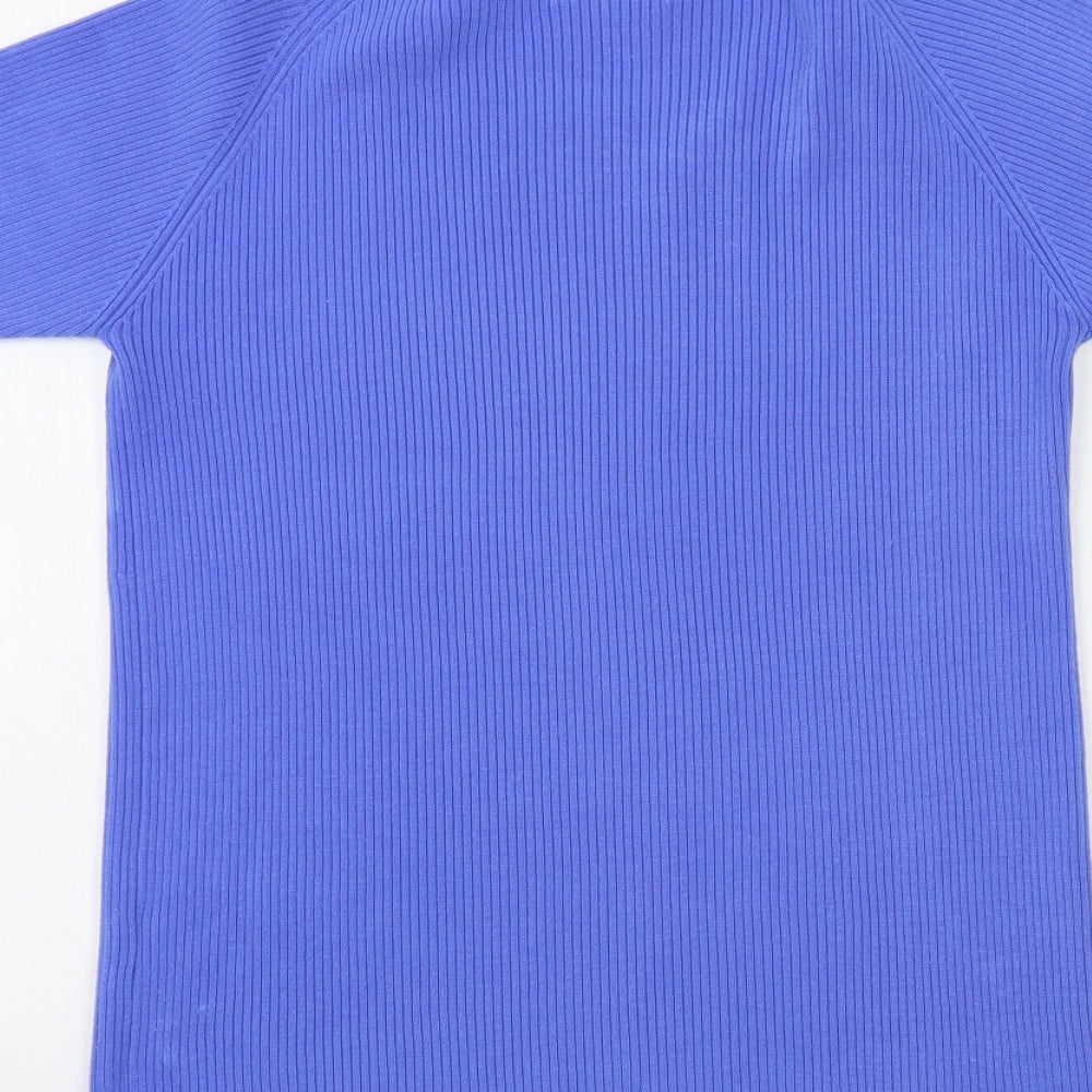 FASHION AZZUJRRO Womens Blue Knit Pullover Jumper Size L