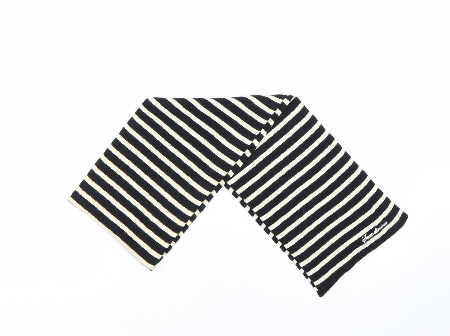 4You Womens Black Striped Scarf