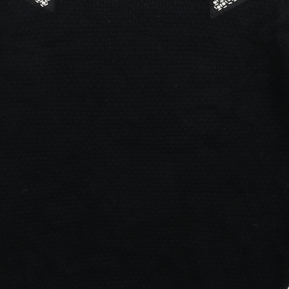 Select Womens Black Knit Pullover Jumper Size 14