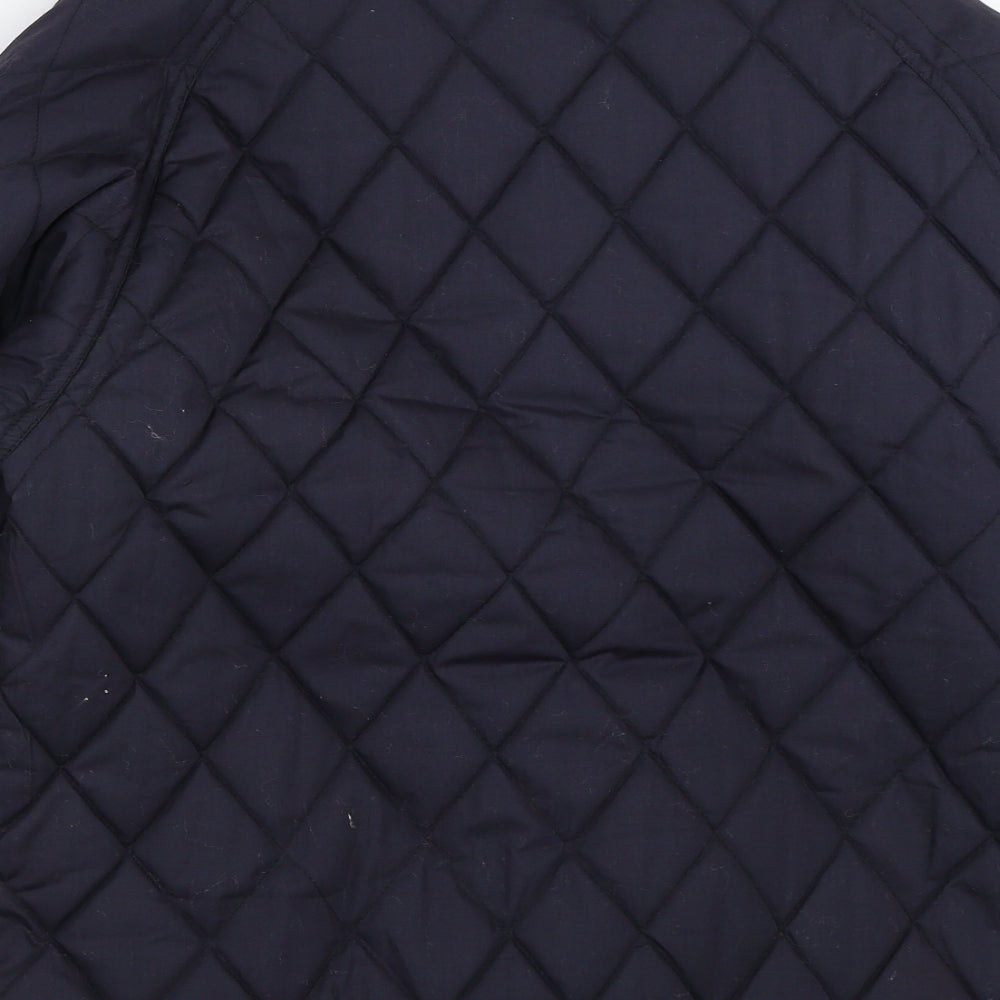 Sensations Womens Blue Quilted Coat Size 12