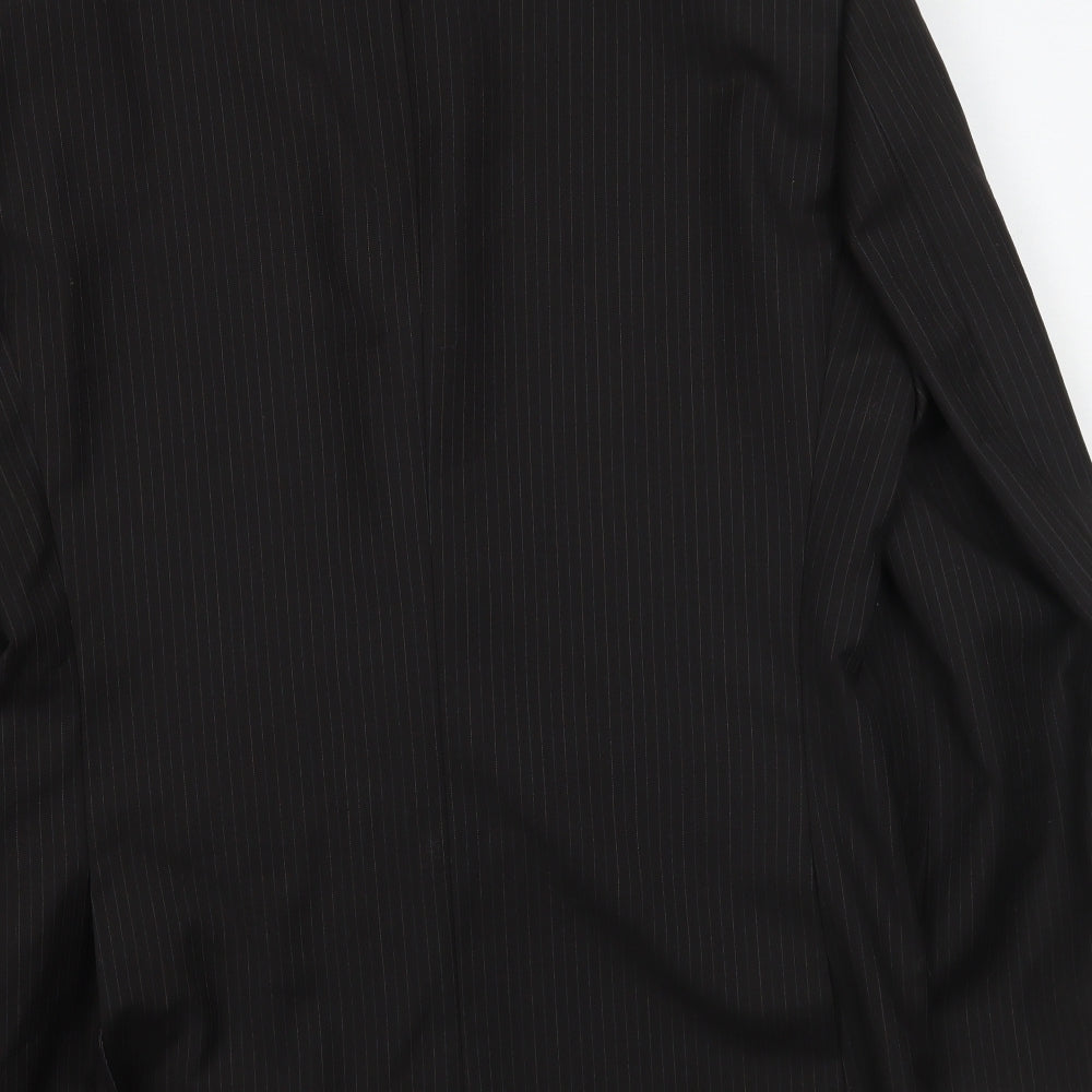 Greenwoods Mens Black Striped Jacket Suit Jacket Size 38