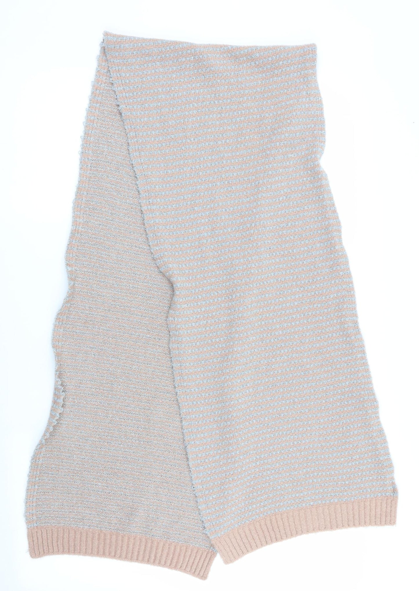 Peacock Womens Silver Striped Scarf - Subtle glitter effect