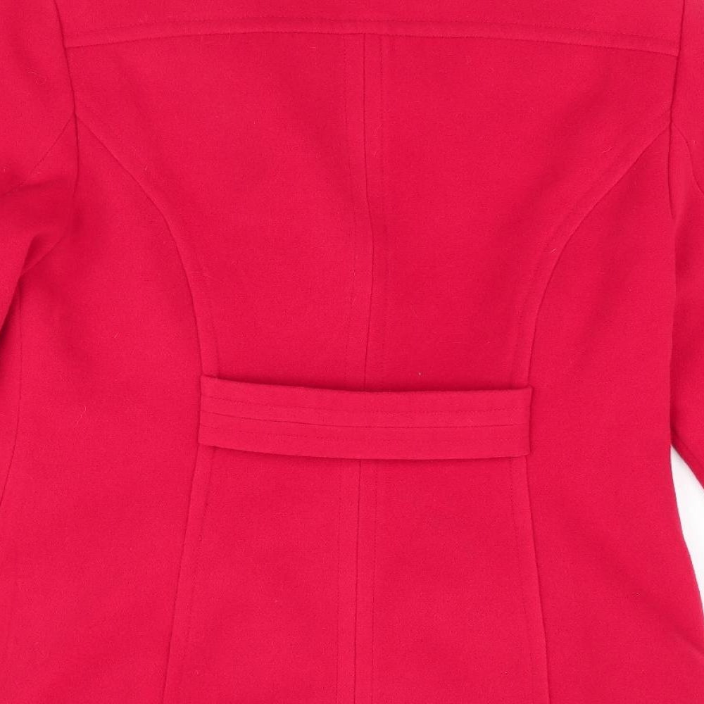 Automany Womens Red Overcoat Coat Size 12