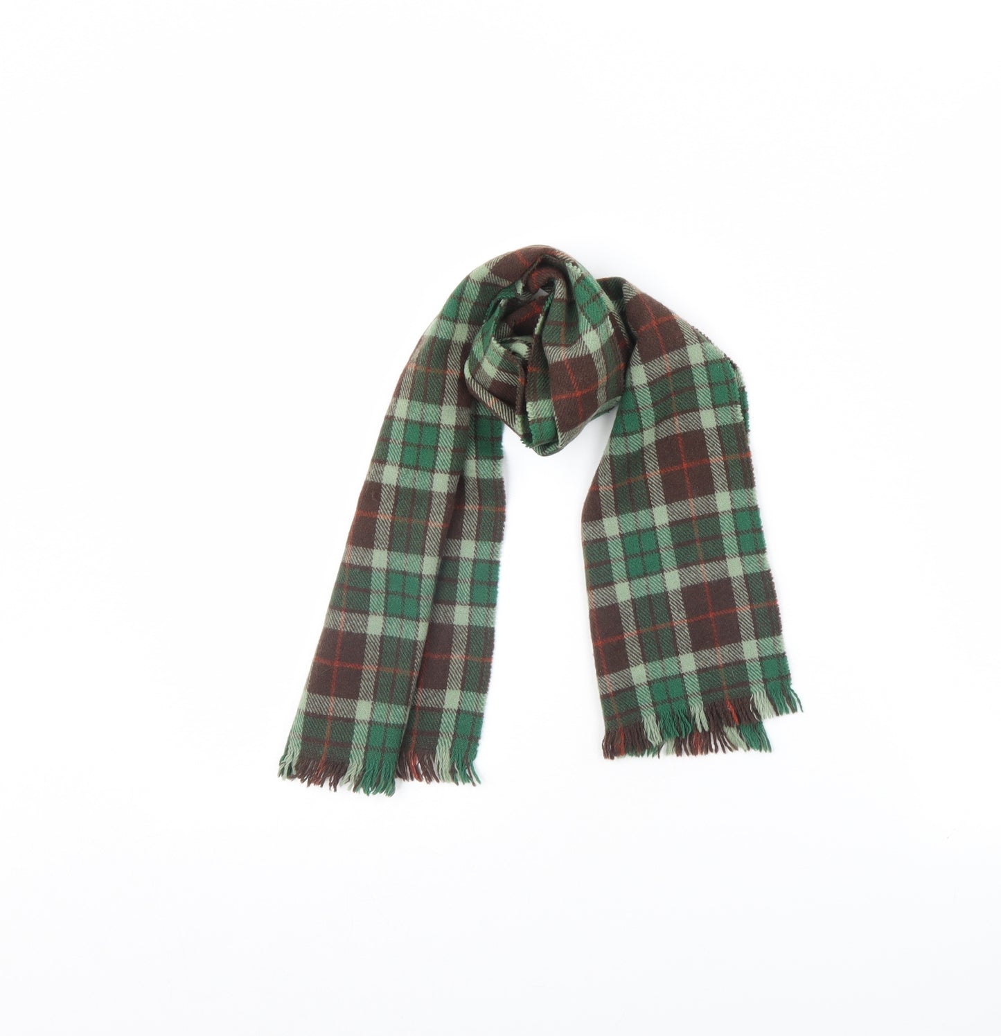 Preworn Boys Green Check Scarf One Size