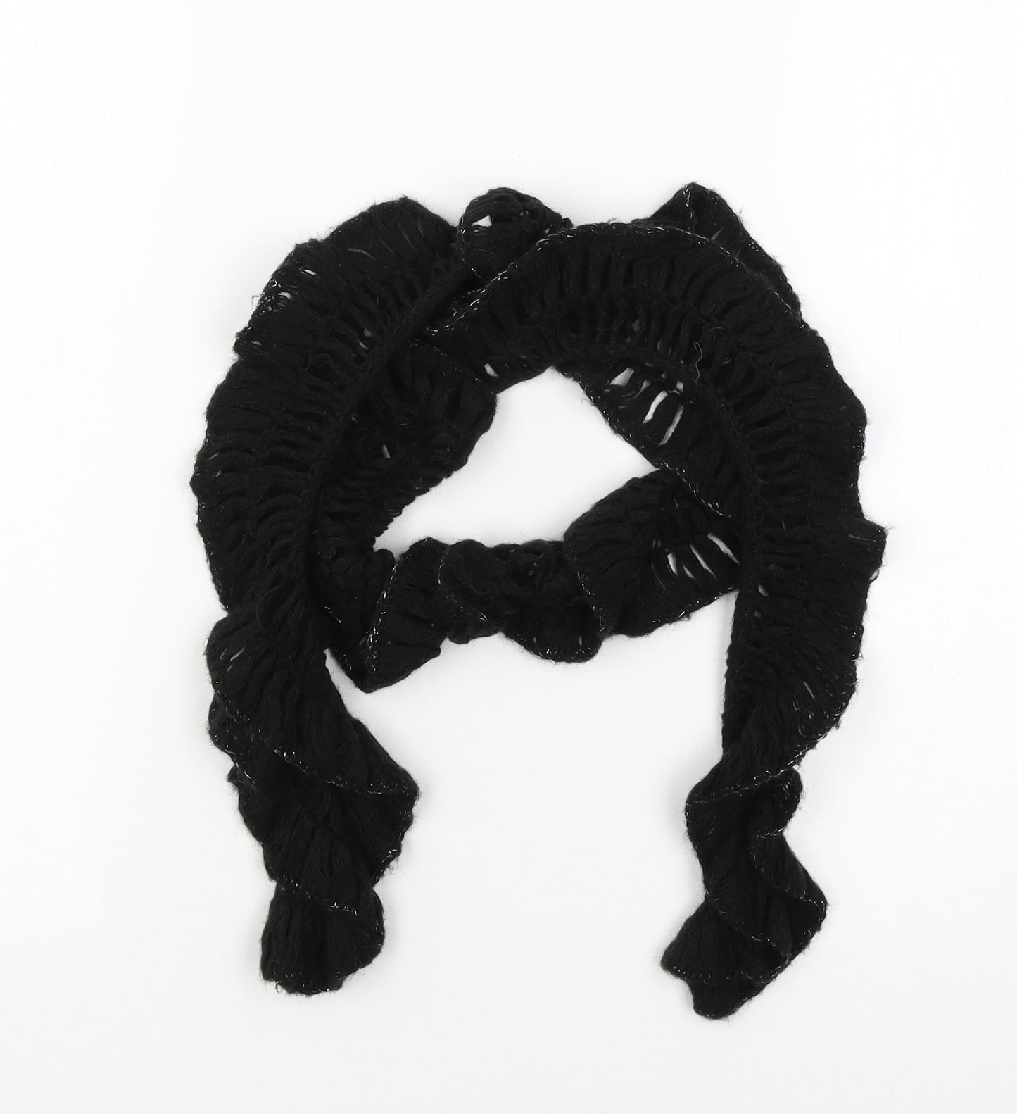 Preworn Womens Black Knit Scarf
