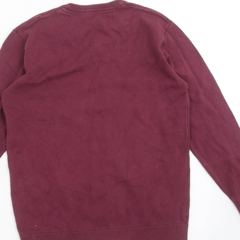 Very Boys Purple Knit Pullover Jumper Size 10-11 Years