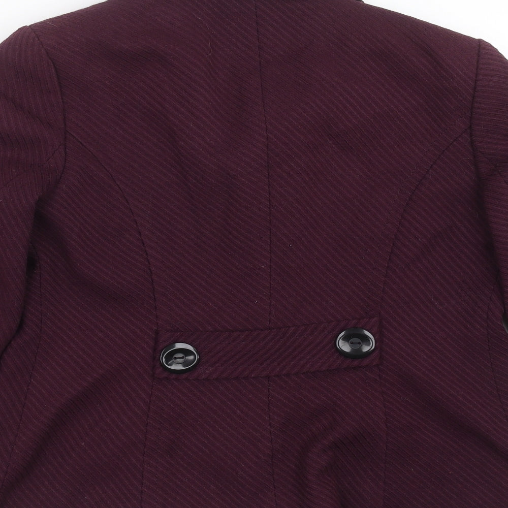 M&Co Womens Purple Striped Jacket Size 12