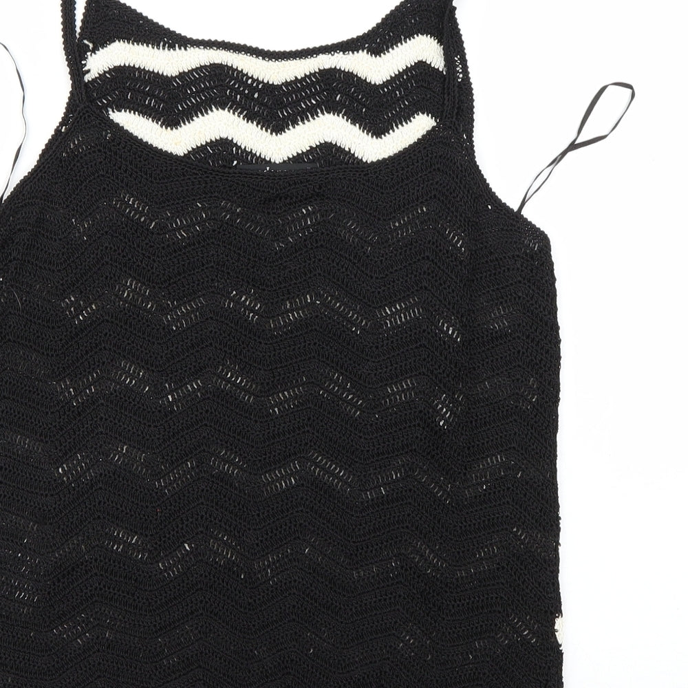 Principles Womens Black Striped Basic Tank Size M