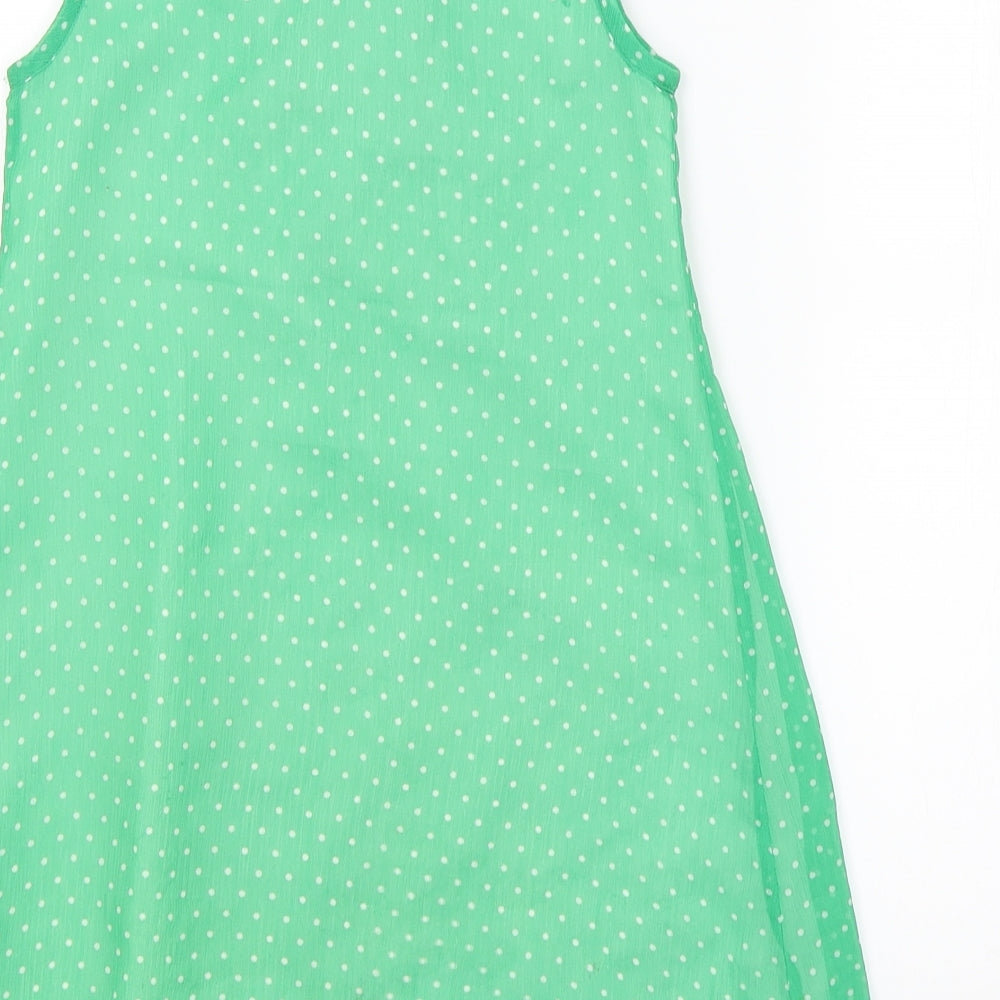 Beetlejuice London Girls Green Polka Dot A-Line Size 7 Years