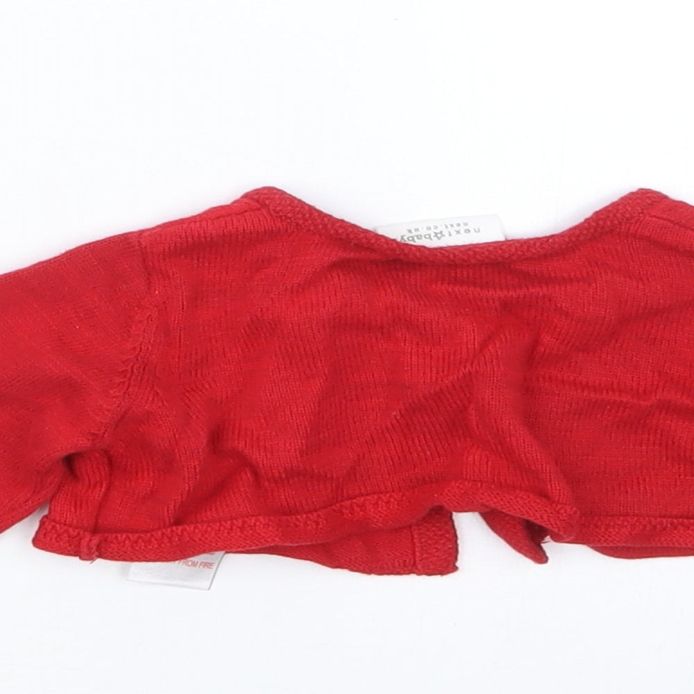 NEXT Girls Red Knit Cardigan Jumper Size 0-3 Months