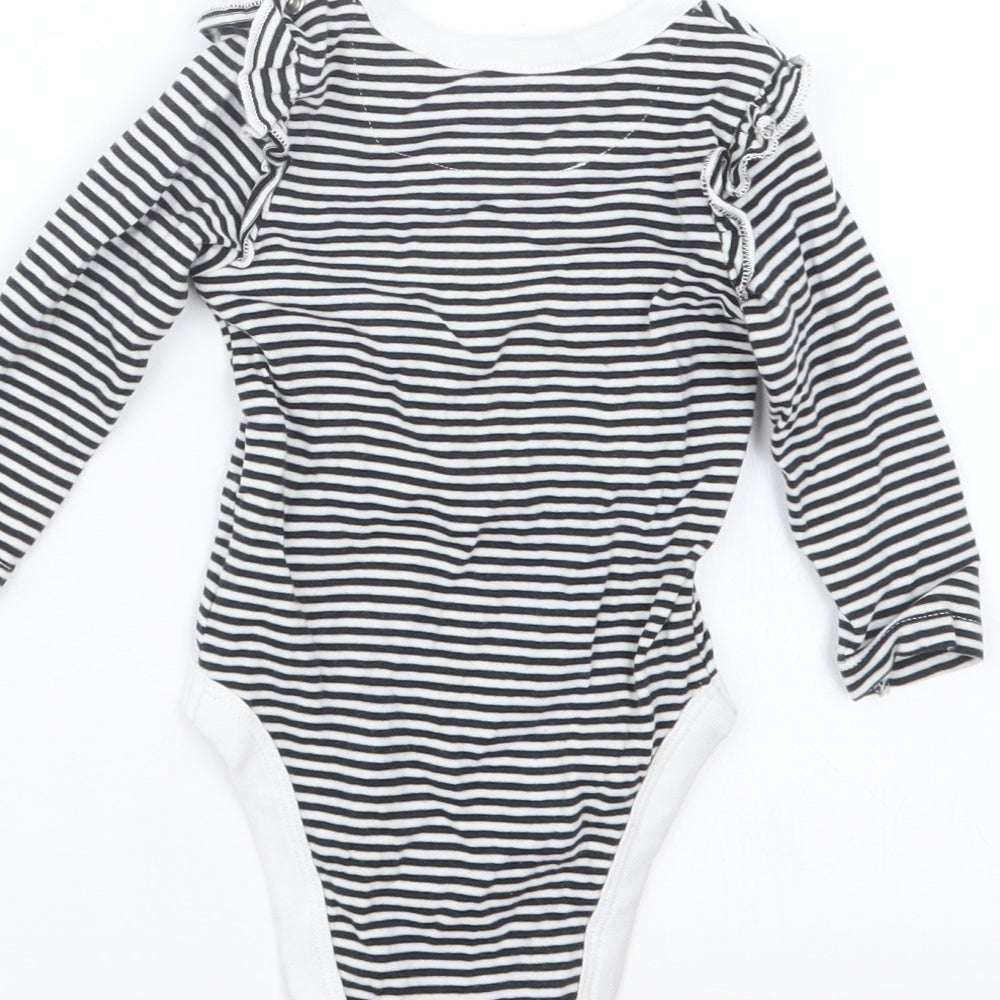 Myleene Klass Girls Black Striped Babygrow One-Piece Size 3-6 Months