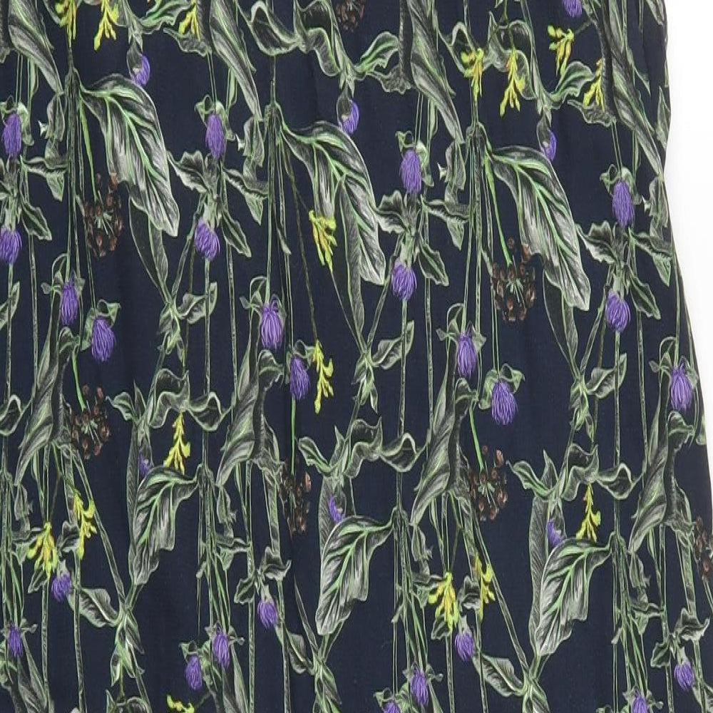 Topshop Womens Blue Floral Jacket Size 14