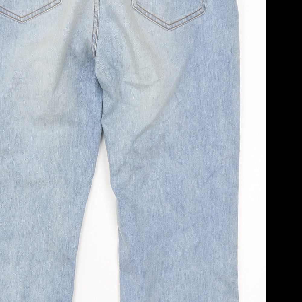 Peacocks Womens Blue Denim Cropped Jeans Size 16 L22 in