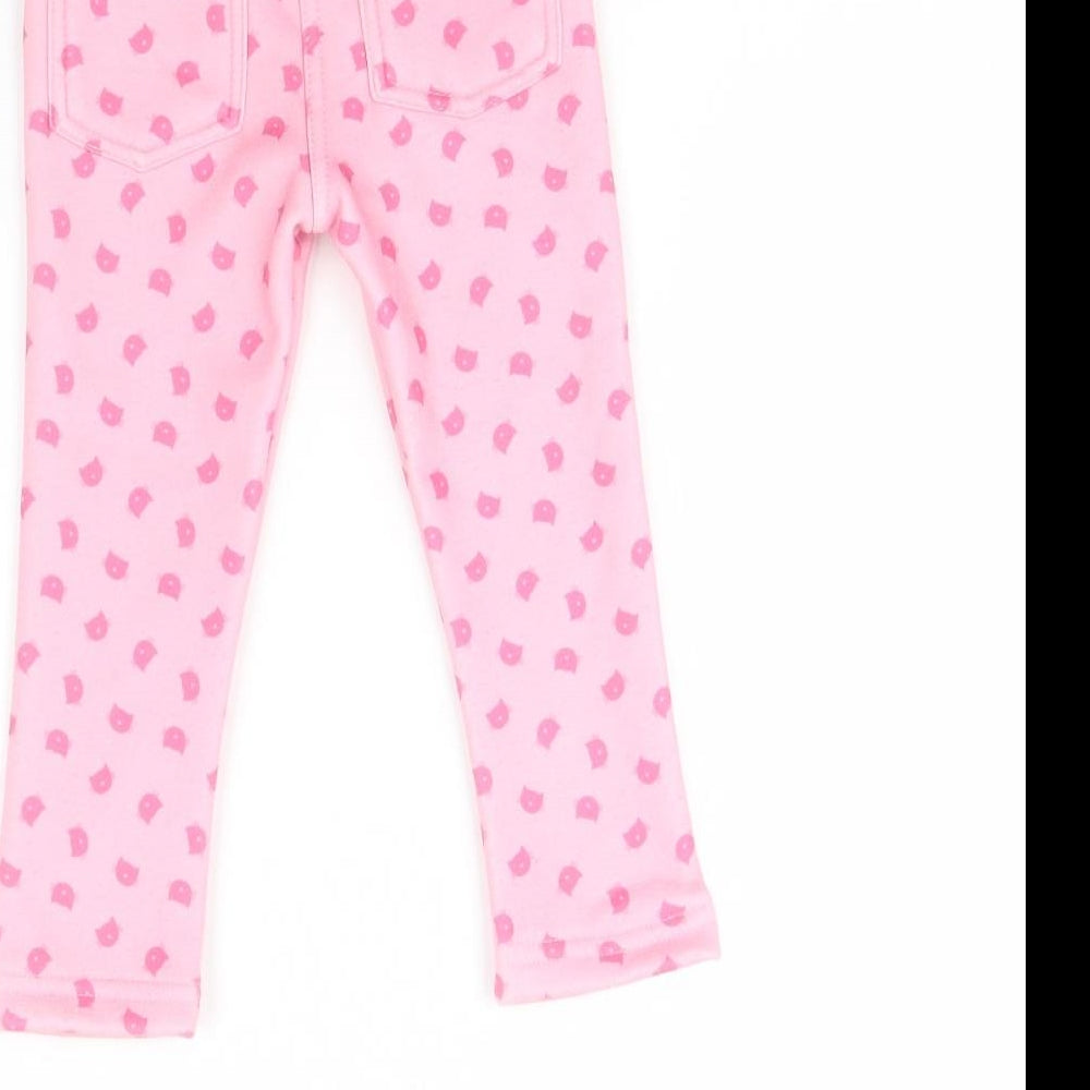 Topomini Girls Pink Animal Print Capri Trousers Size 12 Months - cat