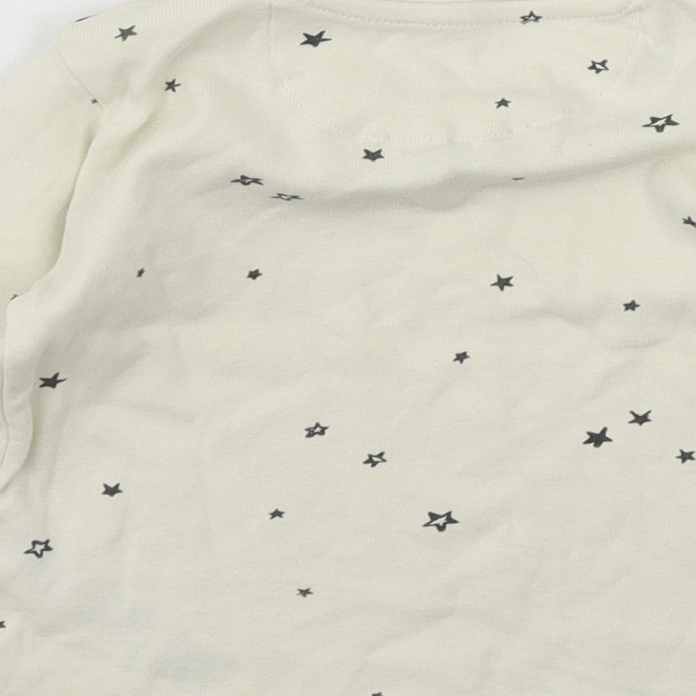 Marks and Spencer Boys Ivory Geometric Jersey Basic T-Shirt Size 12-18 Months - Stars